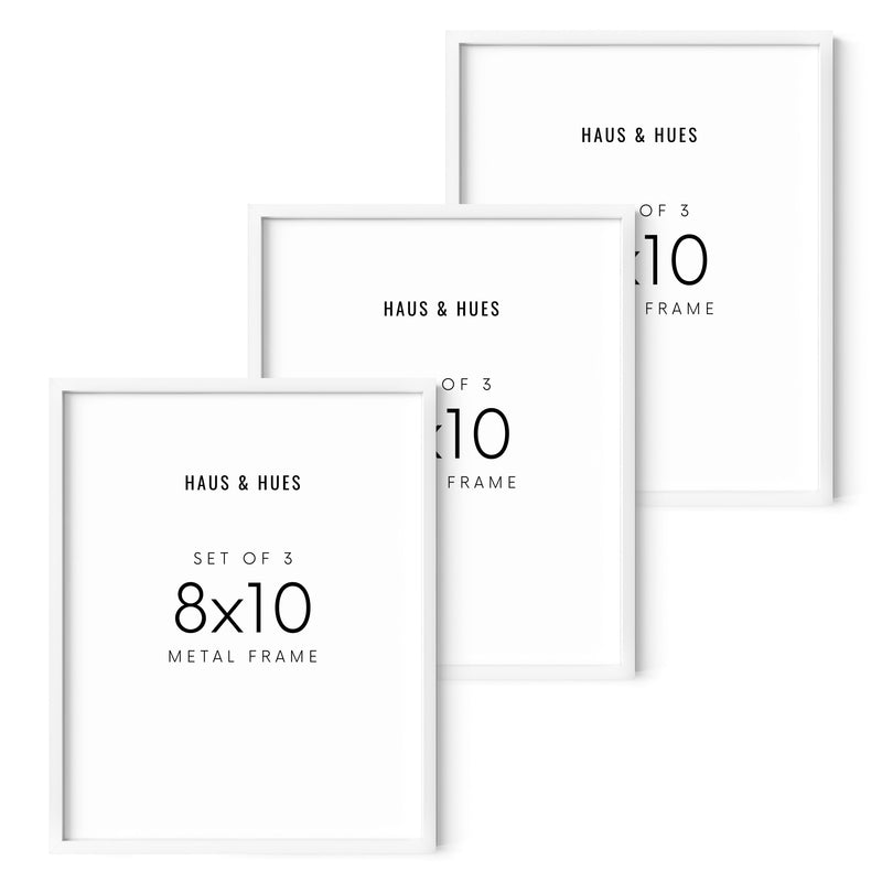 8x10 in, Set of 3, White Aluminum
