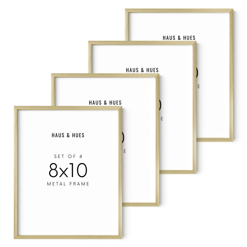 8x10 in, Set of 4, Gold Aluminum