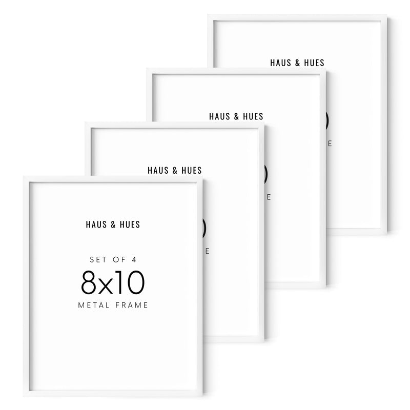 8x10 in, Set of 4, White Aluminum