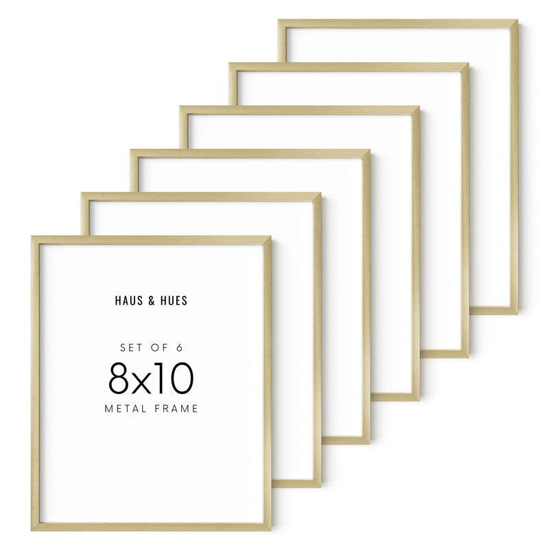 8x10 in, Set of 6, Gold Aluminum