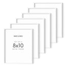 8x10 in, Set of 6, White Aluminum