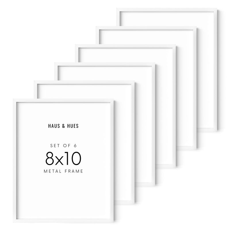 8x10 in, Set of 6, White Aluminum