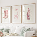 Cowgirl Boots Preppy Modern Wall Art Poster Set by Wall Art Set