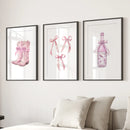 Trendy Pink Wall Art Prints Preppy Room Decor Set by Wall Art Set