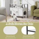 Corner Cat Litter Box Enclosure with Open Shelf 2 Entrances and Metal Legs by DirectDeals
