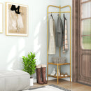 Corner Coat Rack with Top Hanger and 2 Mesh Shelves for Entryway Hallway Living Room Bedroom by LJGDeals