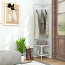 Corner Coat Rack with Top Hanger and 2 Mesh Shelves for Entryway Hallway Living Room Bedroom by LJGDeals