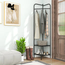 Corner Coat Rack with Top Hanger and 2 Mesh Shelves for Entryway Hallway Living Room Bedroom by LJGDeals