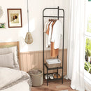 Corner Coat Rack with Top Hanger and 2 Mesh Shelves for Entryway Hallway Living Room Bedroom by LJGDeals