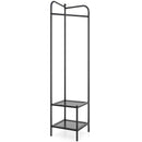 Corner Coat Rack with Top Hanger and 2 Mesh Shelves for Entryway Hallway Living Room Bedroom by LJGDeals