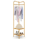 Corner Coat Rack with Top Hanger and 2 Mesh Shelves for Entryway Hallway Living Room Bedroom by LJGDeals