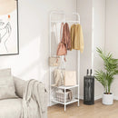 Corner Coat Rack with Top Hanger and 2 Mesh Shelves for Entryway Hallway Living Room Bedroom by LJGDeals