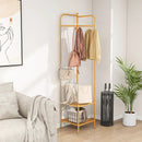 Corner Coat Rack with Top Hanger and 2 Mesh Shelves for Entryway Hallway Living Room Bedroom by LJGDeals
