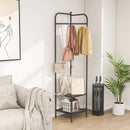 Corner Coat Rack with Top Hanger and 2 Mesh Shelves for Entryway Hallway Living Room Bedroom by LJGDeals