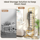 Corner Coat Rack with Top Hanger and 2 Mesh Shelves for Entryway Hallway Living Room Bedroom by LJGDeals
