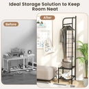 Corner Coat Rack with Top Hanger and 2 Mesh Shelves for Entryway Hallway Living Room Bedroom by LJGDeals