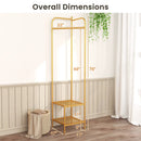 Corner Coat Rack with Top Hanger and 2 Mesh Shelves for Entryway Hallway Living Room Bedroom by LJGDeals