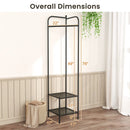Corner Coat Rack with Top Hanger and 2 Mesh Shelves for Entryway Hallway Living Room Bedroom by LJGDeals