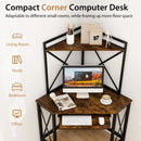Space-Saving Corner Computer Desk with with Hutch and Keyboard Tray by LJGDeals