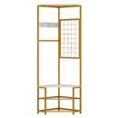 Corner Hall Tree Freestanding Coat Rack with Storage Shelves Removable Hooks