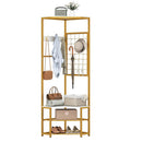Corner Hall Tree Freestanding Coat Rack with Storage Shelves Removable Hooks by LJGDeals