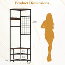 Corner Hall Tree Freestanding Coat Rack with Storage Shelves Removable Hooks by LJGDeals