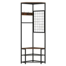 Corner Hall Tree Freestanding Coat Rack with Storage Shelves Removable Hooks by LJGDeals