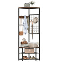 Corner Hall Tree Freestanding Coat Rack with Storage Shelves Removable Hooks by LJGDeals
