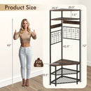 5-Tier Corner Hall Tree with Shoe Storage Bench by LJGDeals