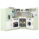 Corner Kids Play Kitchen with Washing Machine and Ice Maker Gift for Boys Girls by LJGDeals