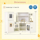 Corner Kids Play Kitchen with Stoves with Lights and Sounds-Beige by LJGDeals