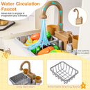 Corner Kids Play Kitchen with Stoves with Lights and Sounds-Beige