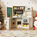 Corner Kitchen Toys with Lights and Sounds with Pull-out Trash Can and Stoves