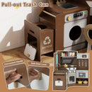 Corner Kitchen Toys with Lights and Sounds with Pull-out Trash Can and Stoves by LJGDeals
