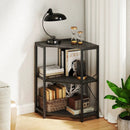 Corner Printer Stand with Power Outlet 3-Tier Storage Rack with Adjustable Shelf by LJGDeals