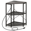 Corner Printer Stand with Power Outlet 3-Tier Storage Rack with Adjustable Shelf by LJGDeals