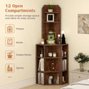 6-Tier Corner Shelf with Charging Station and 2 USB Ports by DirectDeals