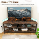 3-Tier Corner TV Stand for TVs up to 65 Inches with Charging Station by LJGDeals