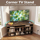 Corner TV Stand for TVs up to 55 Inch with Storage by DirectDeals