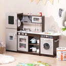Corner Toy Kitchen Set with Light with Sounds Interactive-Dark Brown by LJGDeals