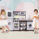 Corner Toy Kitchen Set with Light with Sounds Interactive-Dark Brown by LJGDeals