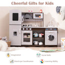 Corner Toy Kitchen Set with Light with Sounds Interactive-Dark Brown by LJGDeals