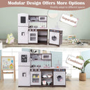 Corner Toy Kitchen Set with Light with Sounds Interactive-Dark Brown by LJGDeals