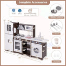 Corner Toy Kitchen Set with Light with Sounds Interactive-Dark Brown by LJGDeals