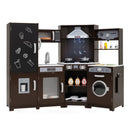 Corner Wooden Play Kitchen with Lights and Sounds Large Pretend Play Kitchen Set by LJGDeals
