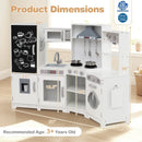 Corner Wooden Play Kitchen with Lights and Sounds Large Pretend Play Kitchen Set by LJGDeals