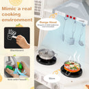 Corner Wooden Play Kitchen with Lights and Sounds Large Pretend Play Kitchen Set