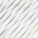 Cosmic white 3d wave ledger panel 6 x 24 honed marble wall tile LPNLMCOSWHI624 3DW product shot wal