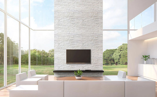 MSI Rockmount Cosmic White Splitface Ledger Panel Marble Wall Tile 6"x24", photo 2 of 4