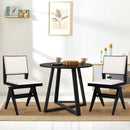 Swivel Wooden Dining Chair Set of 2 with Rubber Wood Frame and Padded Seat-Black by LJGDeals
